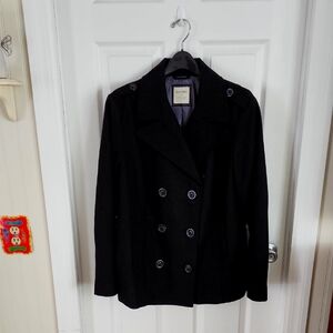 Black Double-Breasted Pea Coat